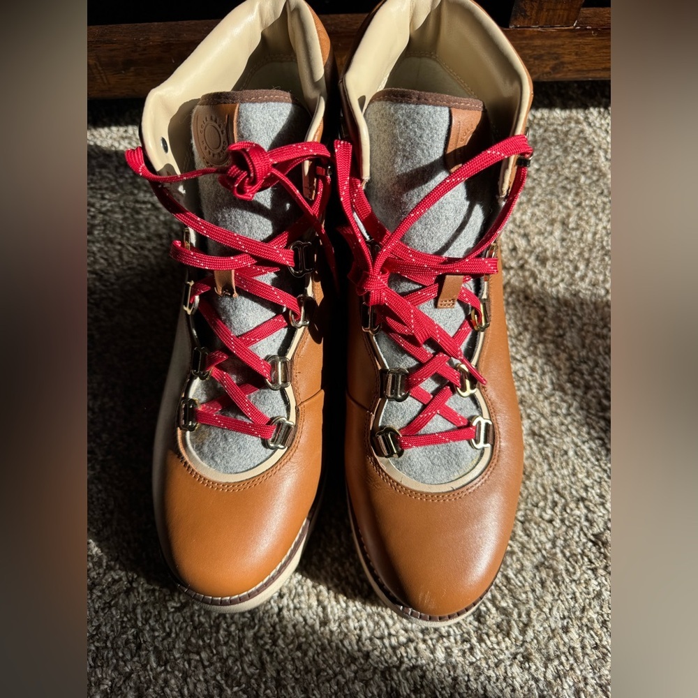 Cole Haan Women's ZeroGrand Waterproof Wedge Hiker Booties Brown Leather - Picture 13 of 13